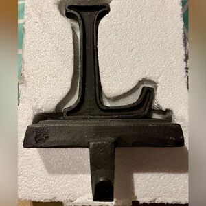 Pottery Barn Bronze Letter "L” Alphabet Christmas Stocking Holder Hanger